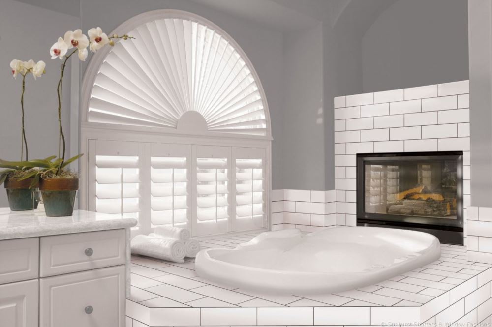 Polywood Shutters Arched Bathroom
